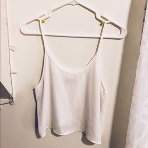 L.A. Hearts Sheer White Cropped Tank